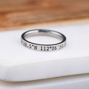Latitude Longitude Ring - 3mm – Ring – Love, Georgie