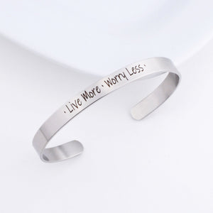 Live More Worry Less - Cuff Bracelet – Bracelet – Love, Georgie