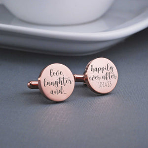 Love, Laughter, Happily Ever After - Groom Cufflinks