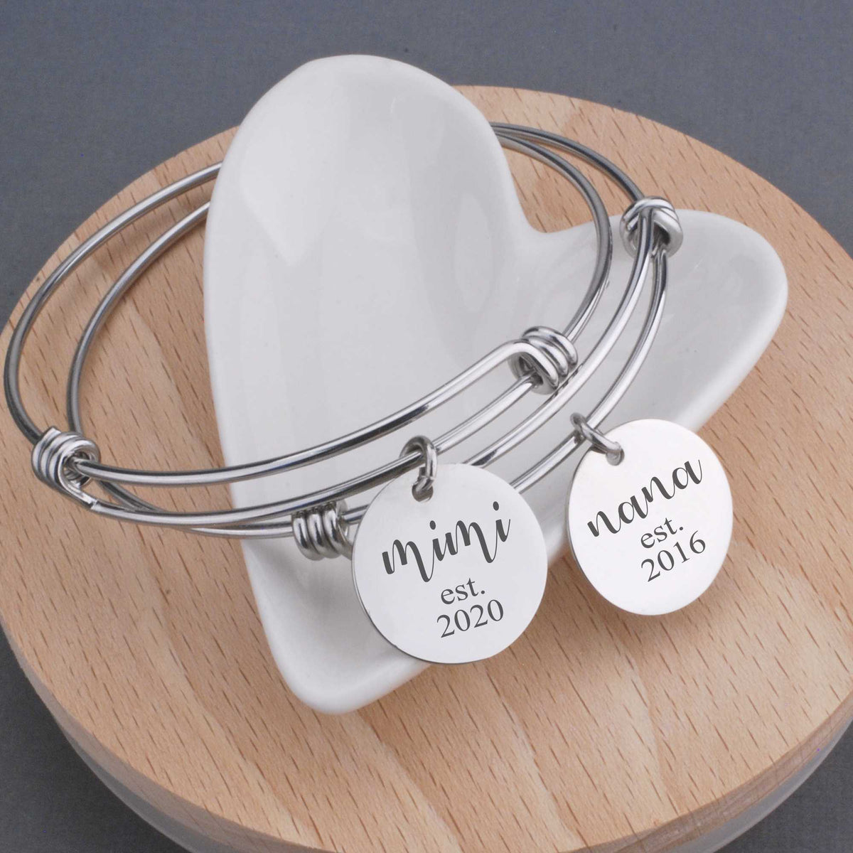 Est. Year - Adjustable Bangle Bracelet for Mom – Bracelet – Love, Georgie