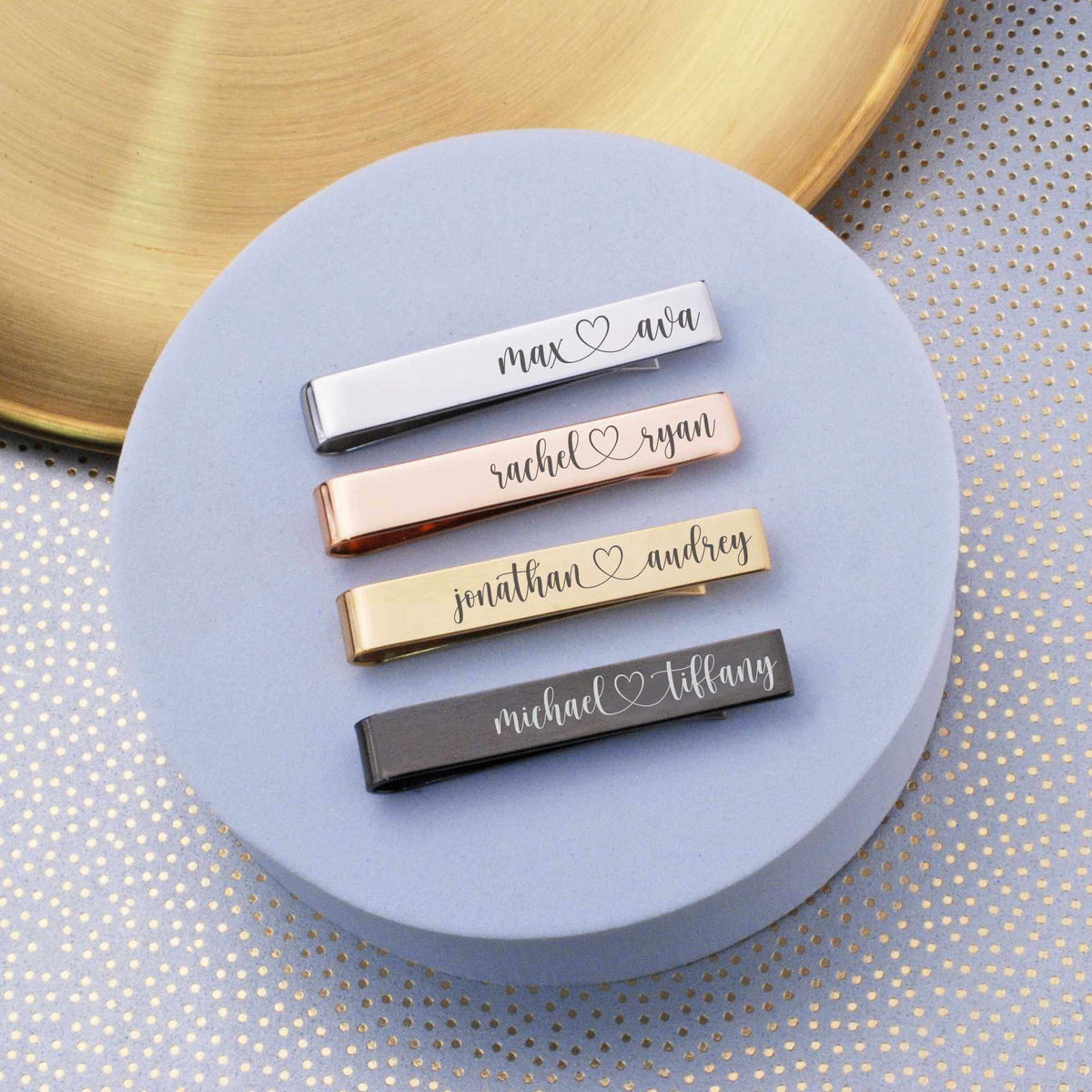 Bride and Groom Names Tie Clip