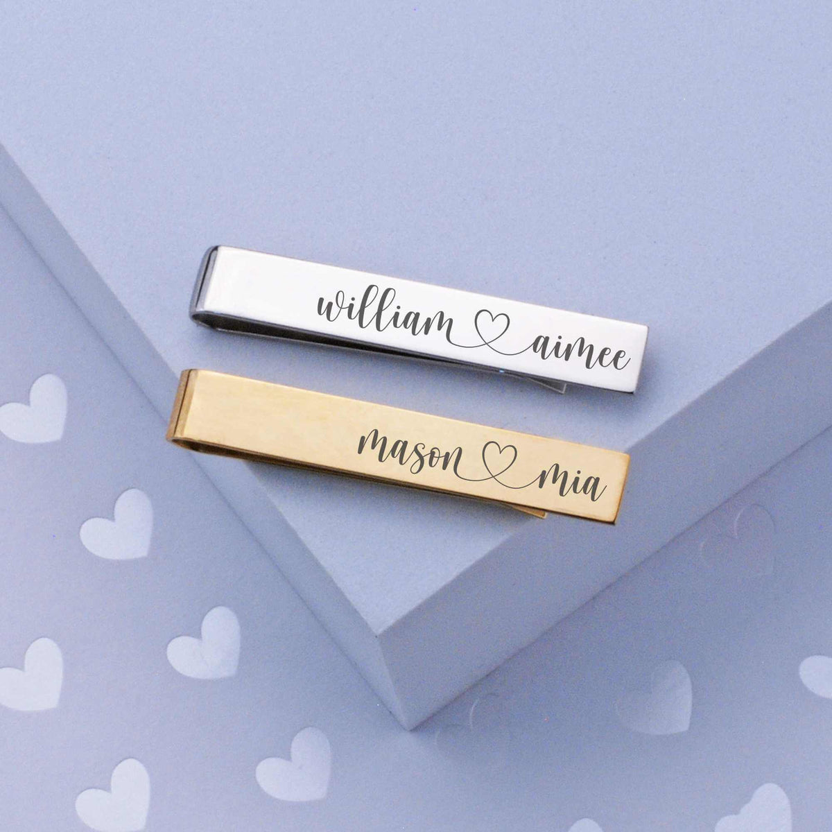 Bride and Groom Names Tie Clip