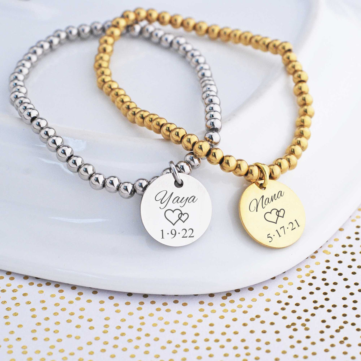 Stretch Bracelet for Grandma of Bride or Groom