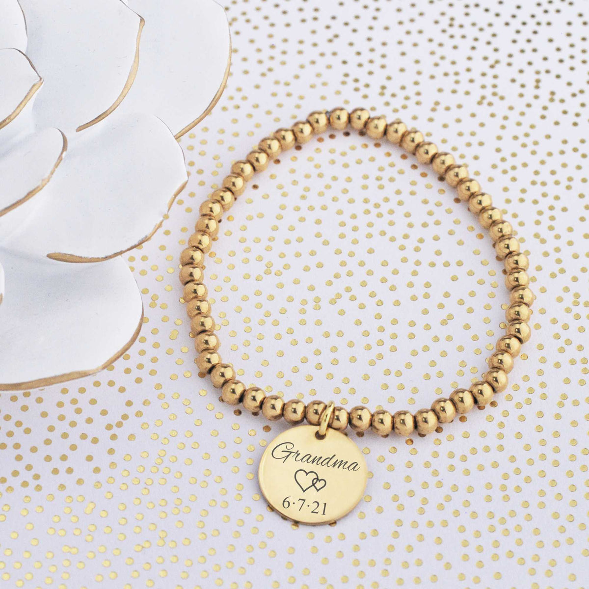 Stretch Bracelet for Grandma of Bride or Groom