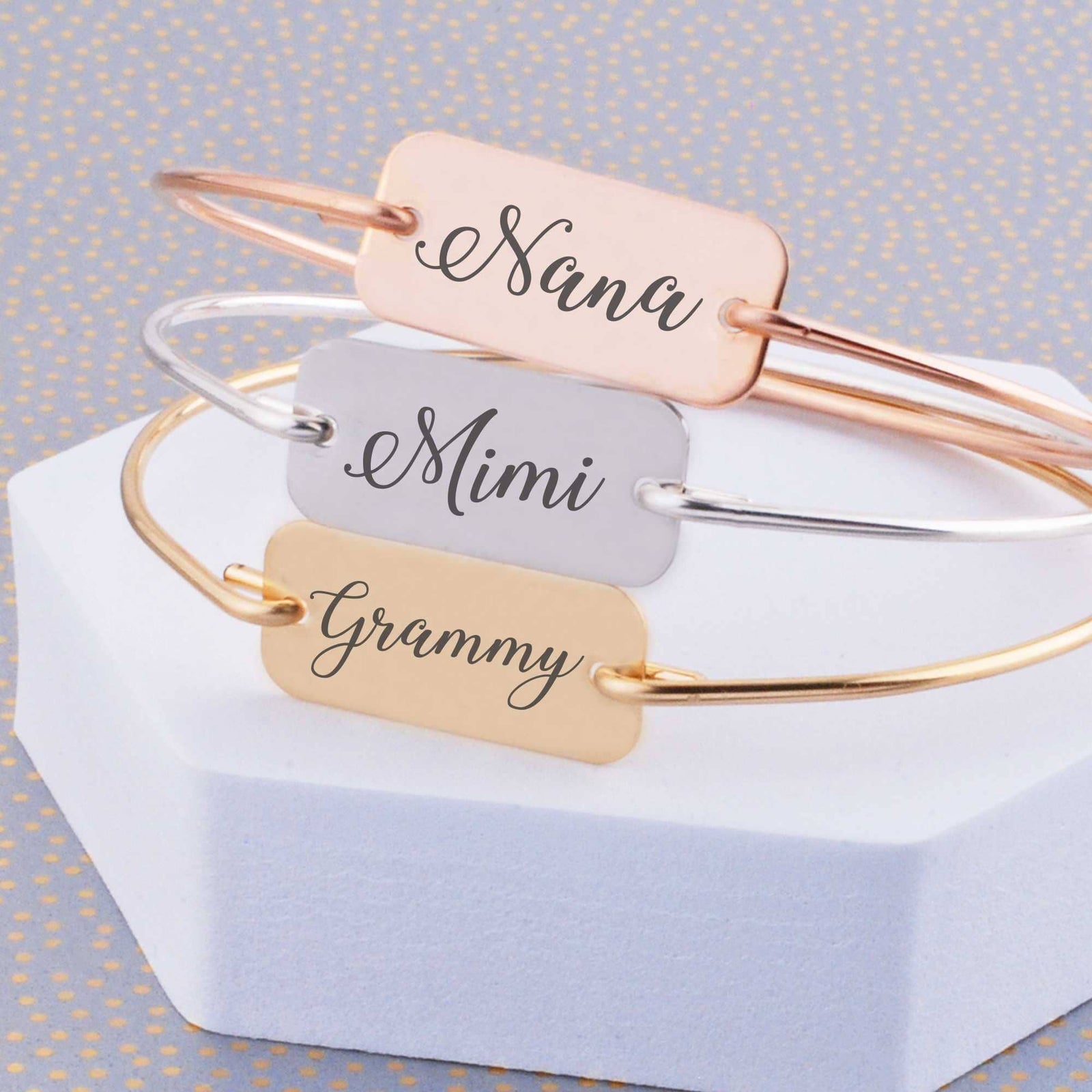 Custom Bangle Bracelet for Grandma – Bracelet – Love, Georgie