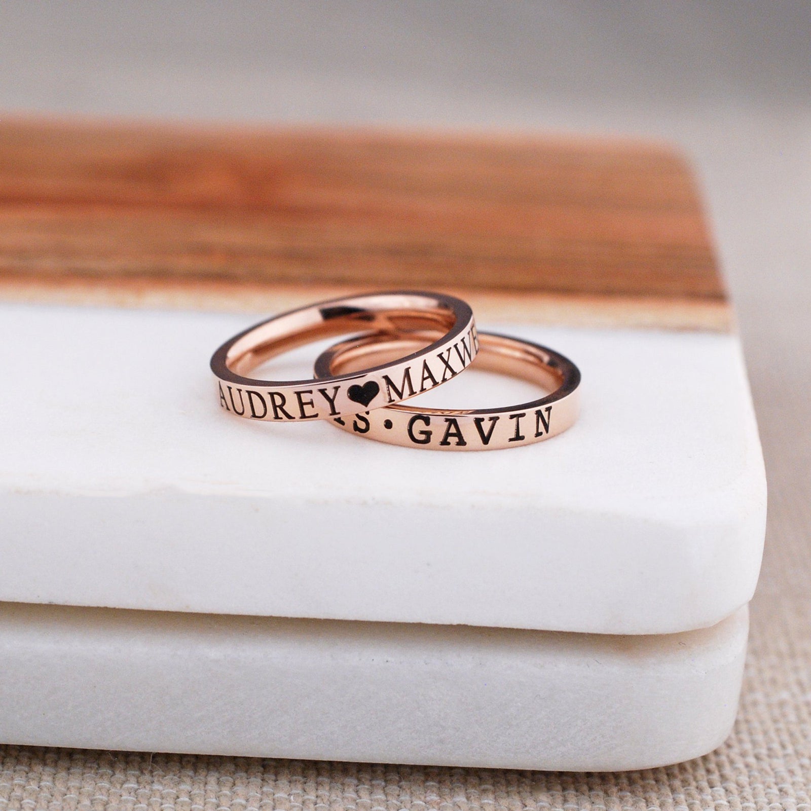 Rose Gold Name Ring - 3mm – Ring – Love, Georgie