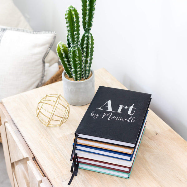 Custom Sketchbook Engraved with Art by Your Name Love,