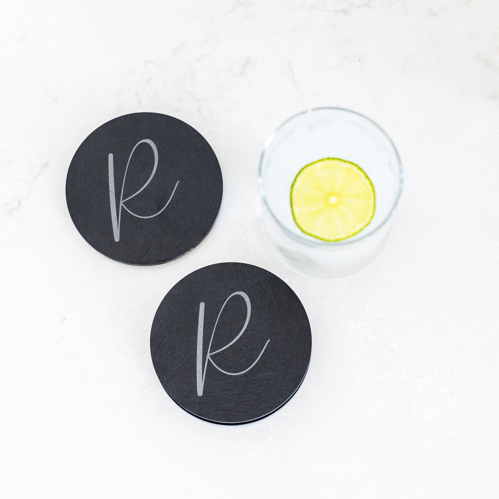 Slate Charcuterie Board and 4 Coaster Set with Name and Date