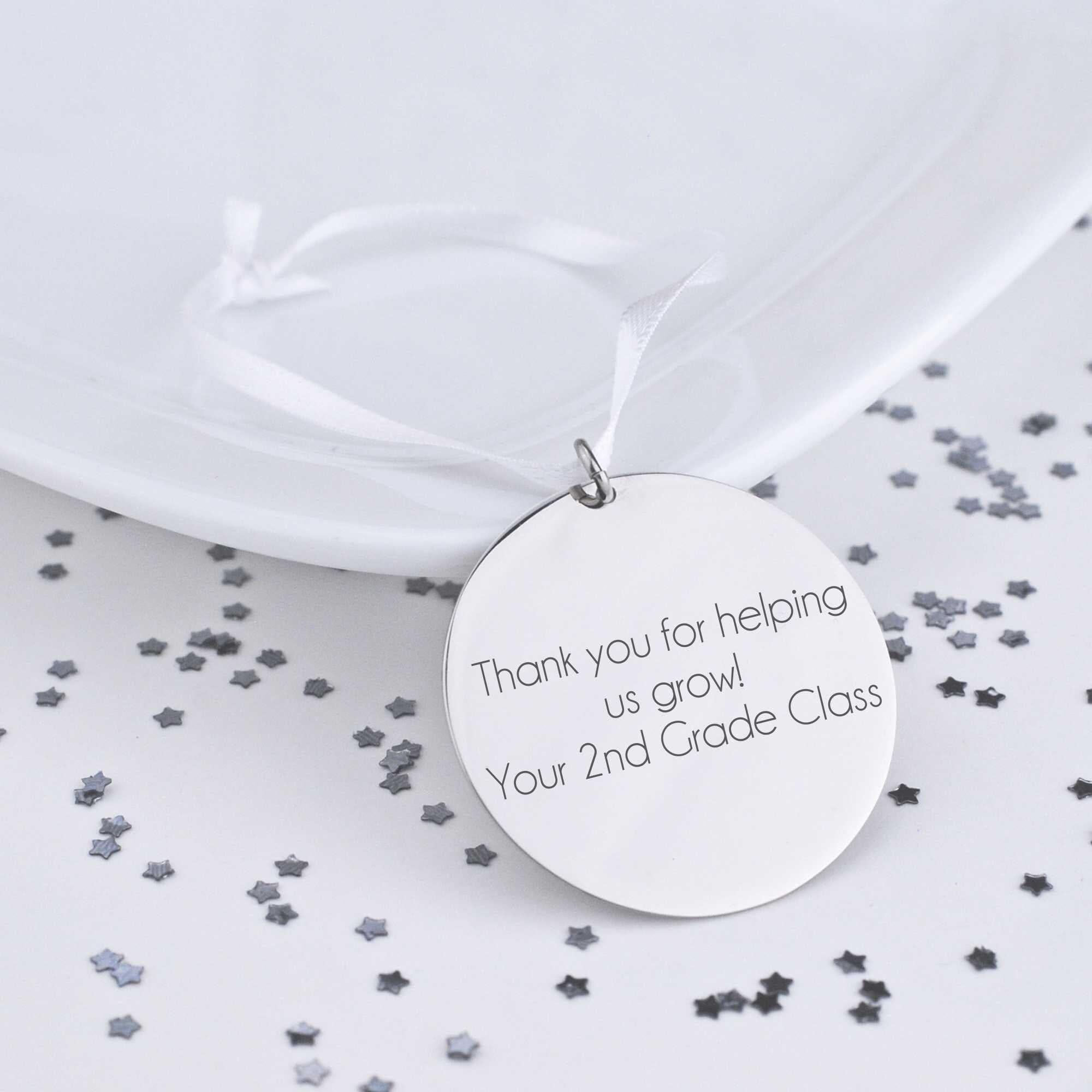 thank you for planting the seeds of knowledge Personalized Teacher Ornament - Engraved With Teacher's Name & Year