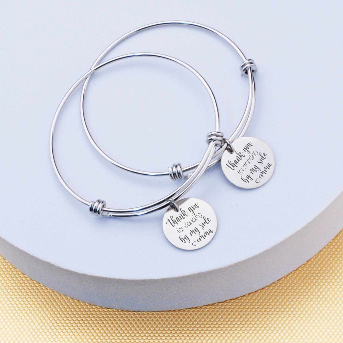 Thank You for Standing by My Side - Adjustable Bangle Bracelet