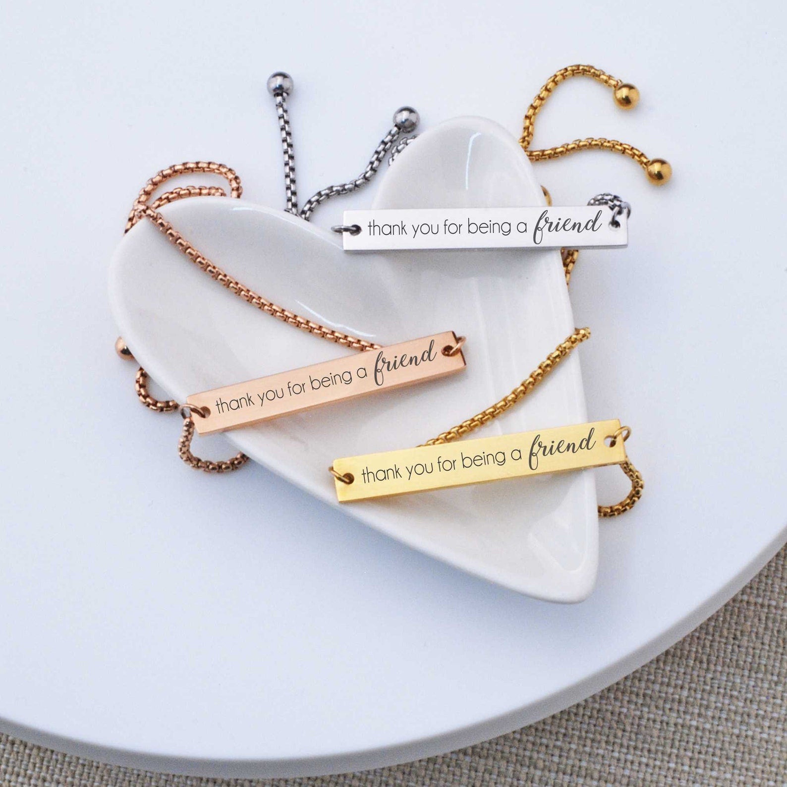 Thank You for Being a Friend Adjustable Bracelet – Bracelet – Love, Georgie