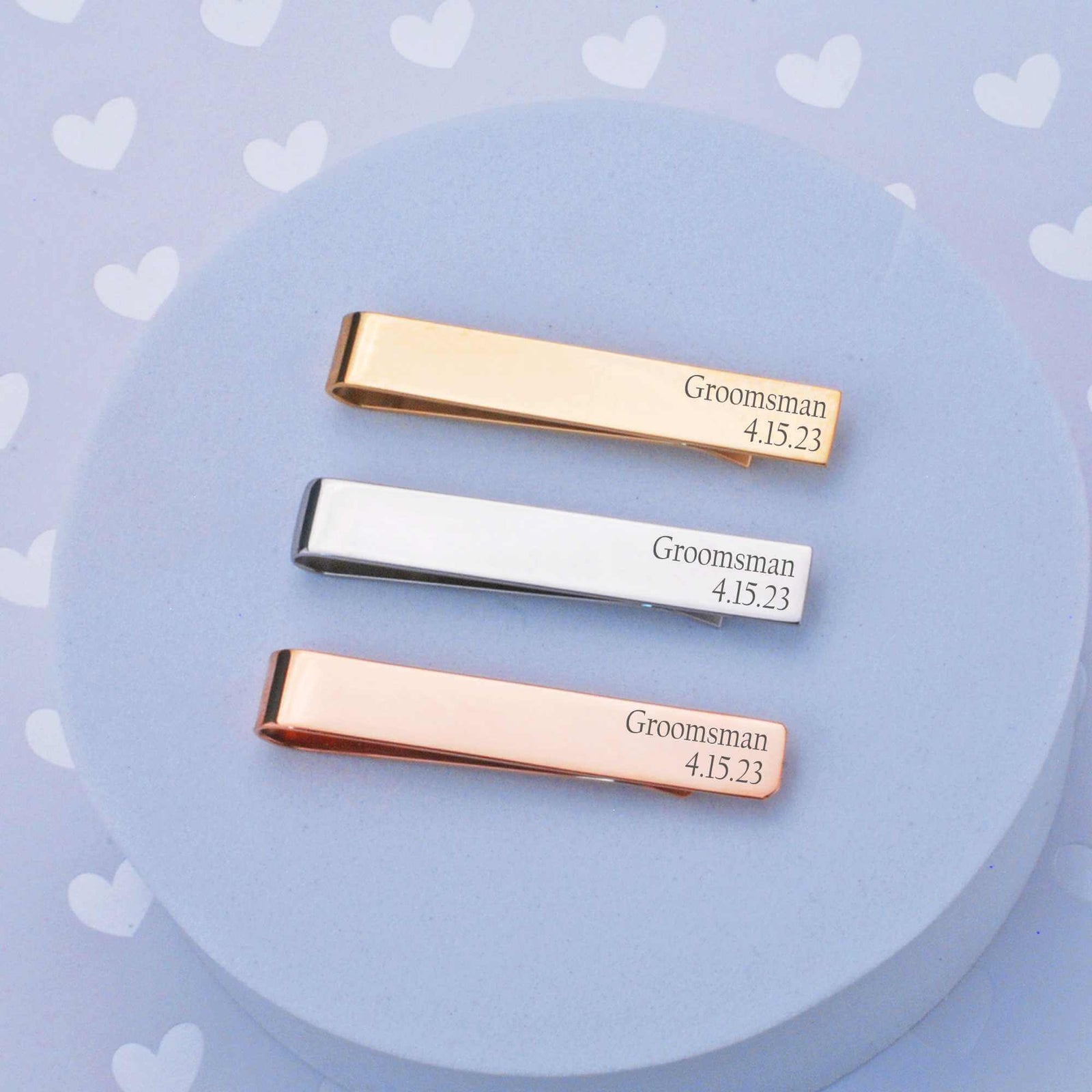 Wedding Party Title Tie Clip