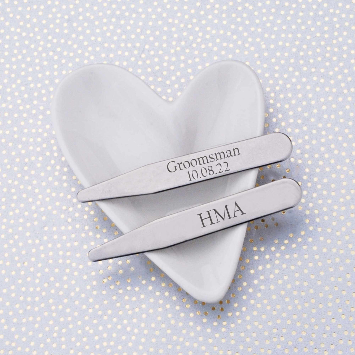 Groomsman's Initials Collar Stays