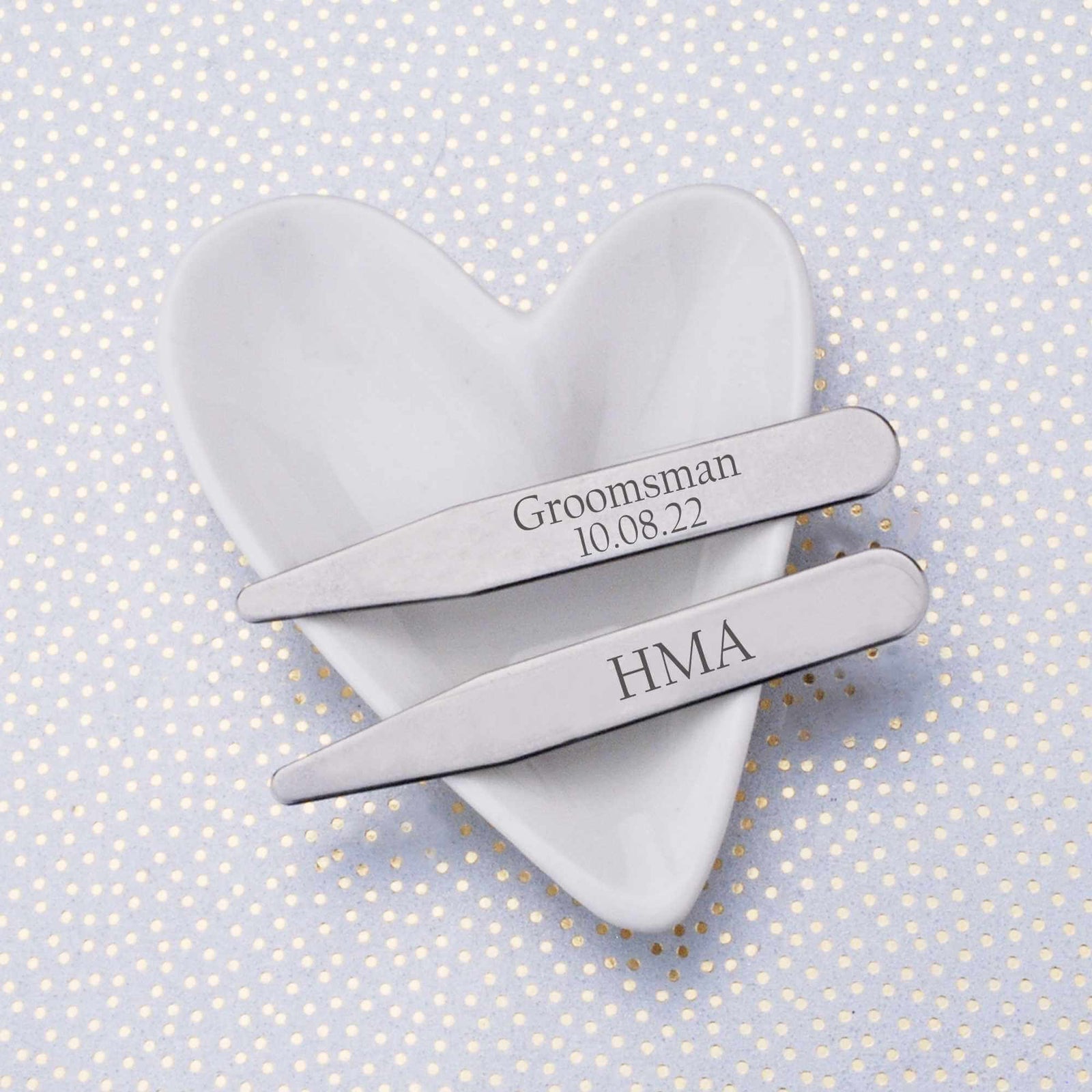 Groomsman's Initials Collar Stays