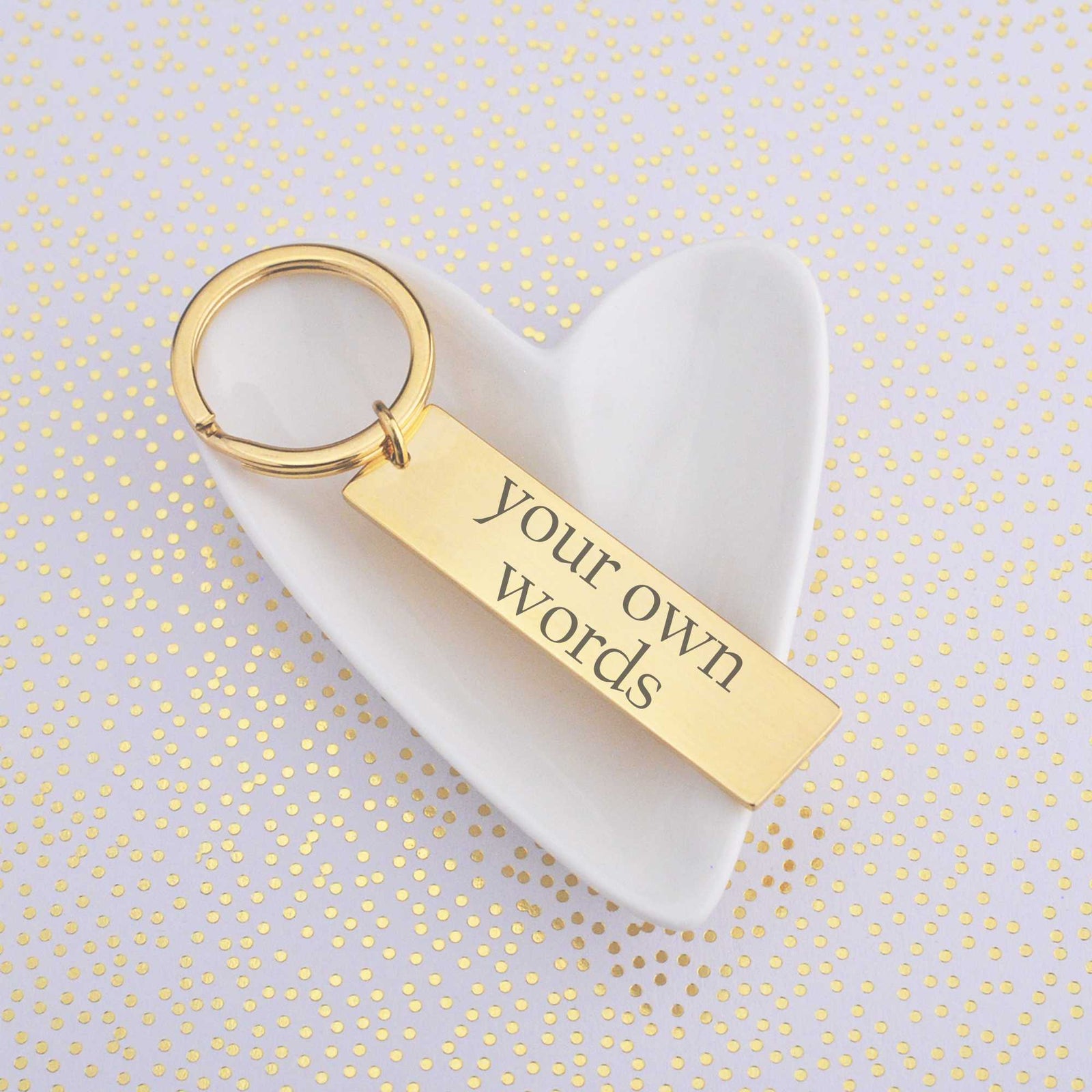 Bar Keychain Engraved with Your Own Words
