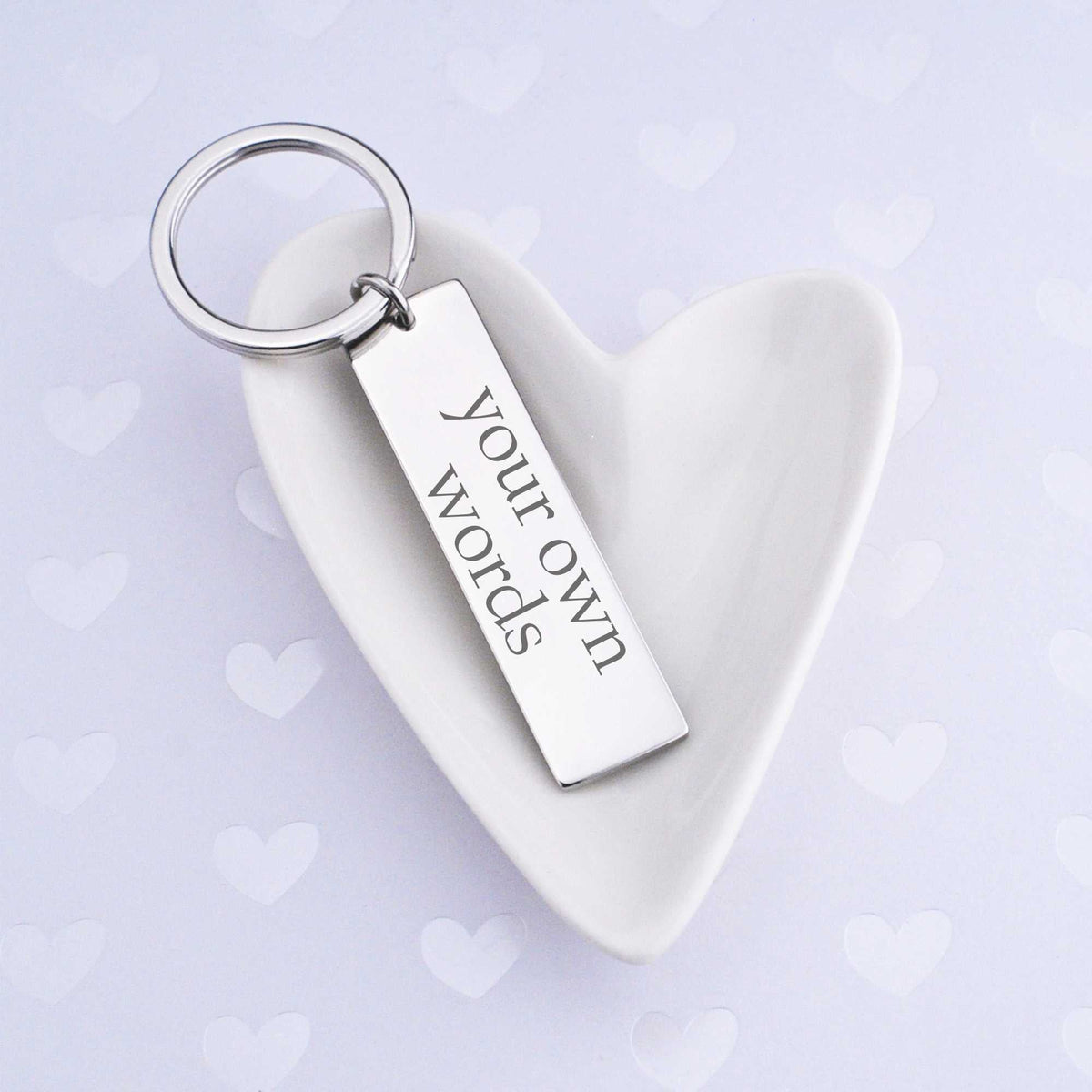 Bar Keychain Engraved with Your Own Words
