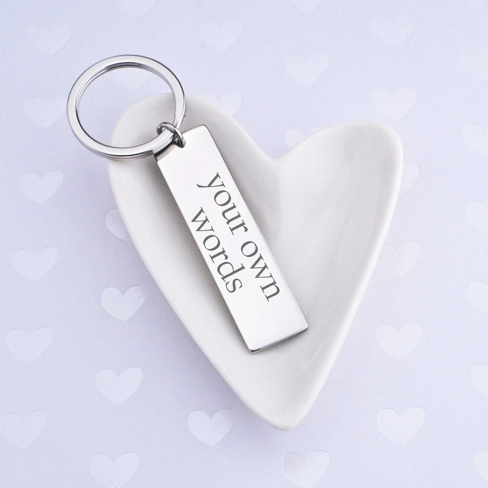Bar Keychain Engraved with Your Own Words