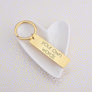 Bar Keychain Engraved with Your Own Words