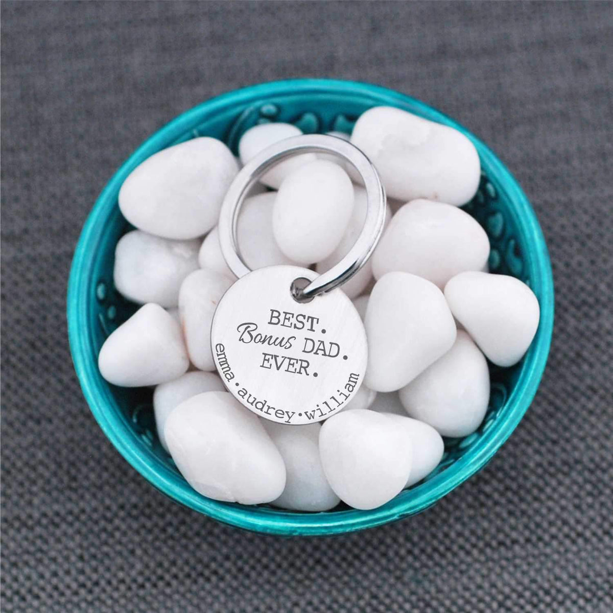 Personalized Best BONUS Dad Ever Keychain – Keychain – Love, Georgie