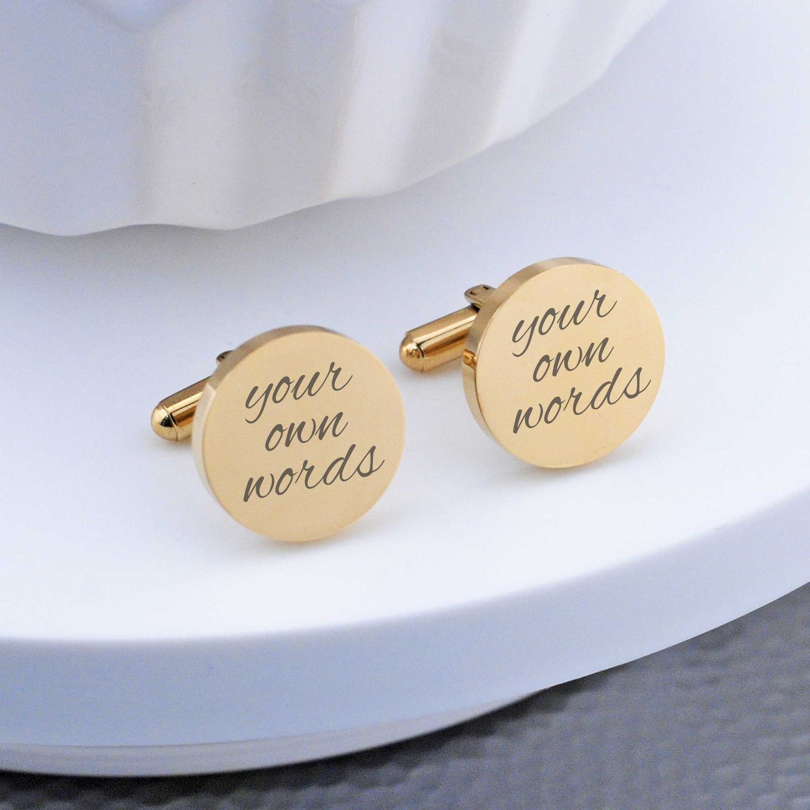 Cufflinks Engraved with Your Own Words