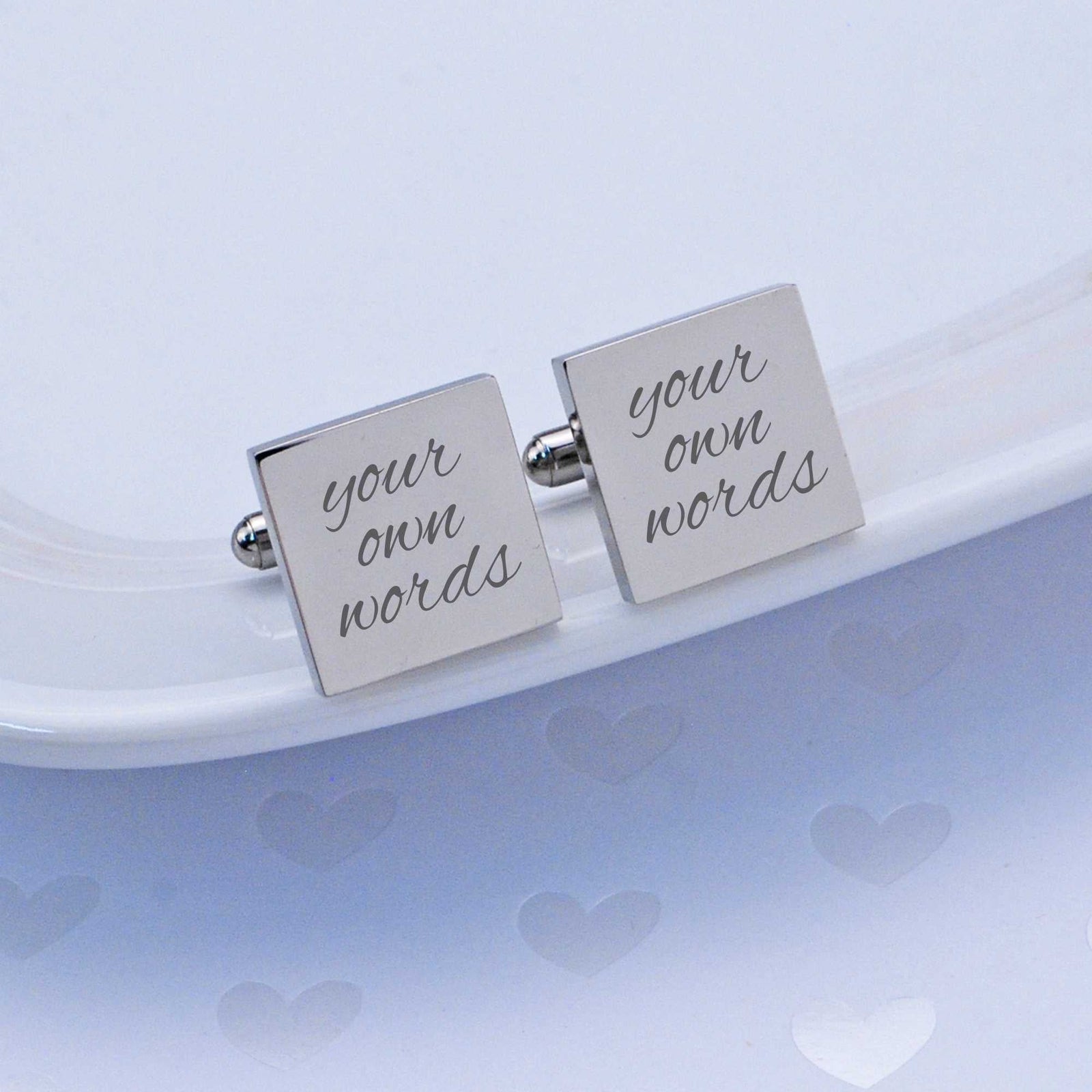 Cufflinks Engraved with Your Own Words