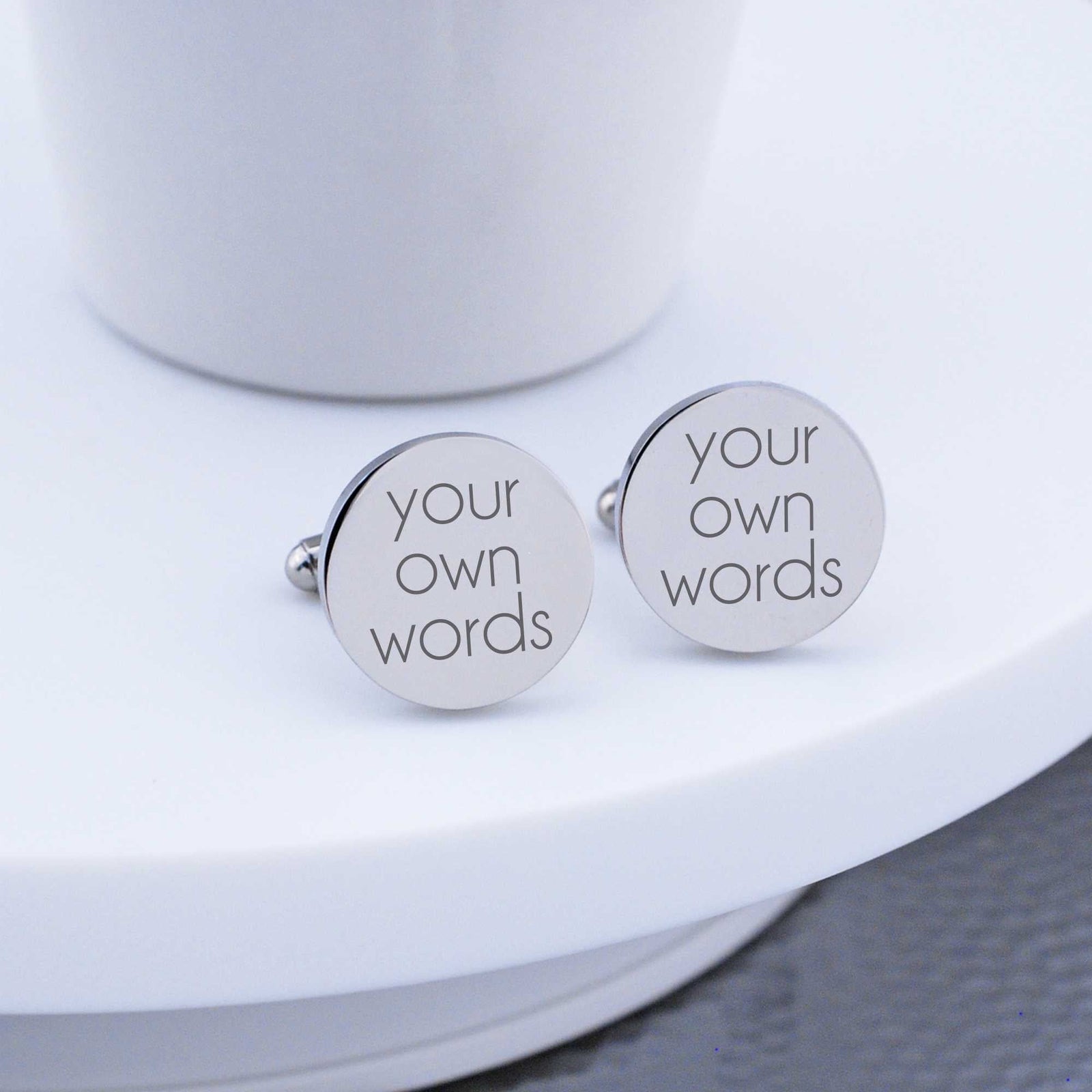 Cufflinks Engraved with Your Own Words