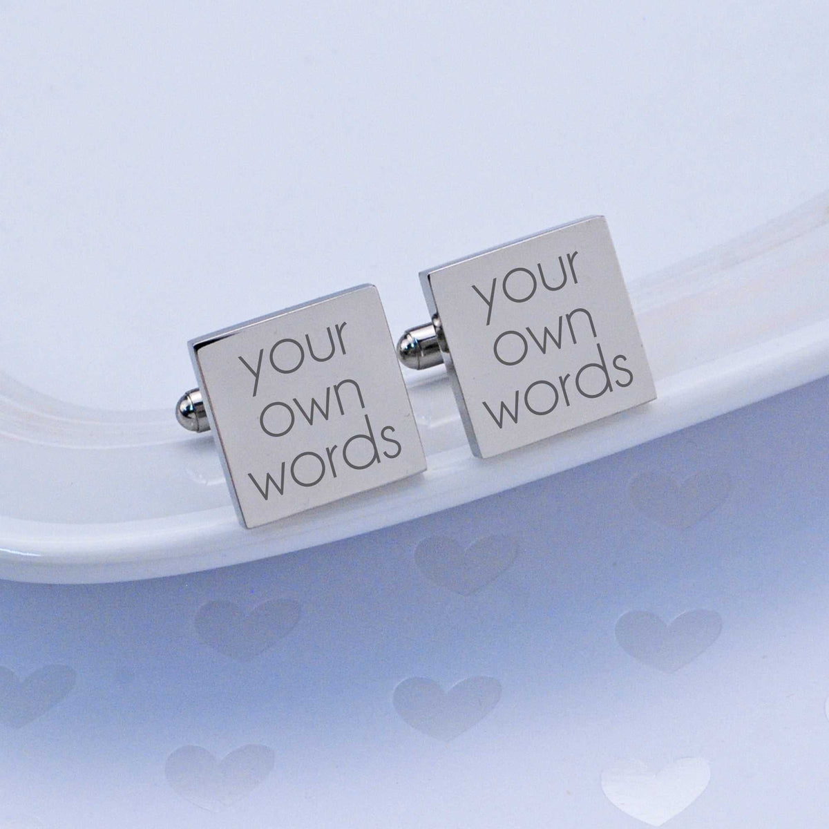 Cufflinks Engraved with Your Own Words