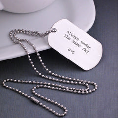 Dog Tag Necklace Deployment Gift Always Under the Same Sky