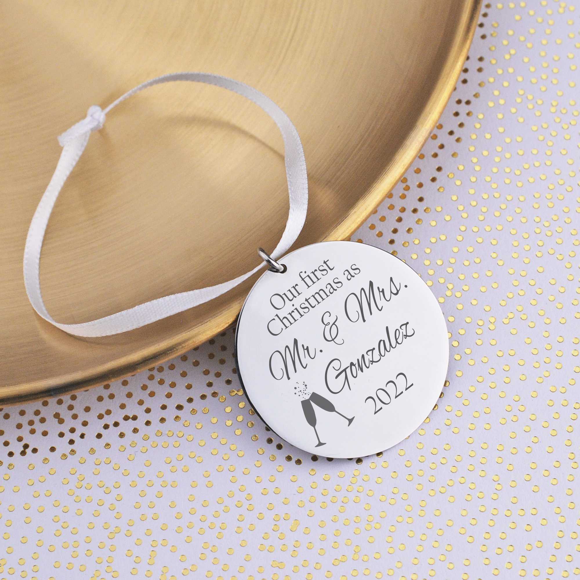 Our First Christmas as Mr. and Mrs Ornament 2023, 1st Christmas Married  Ornaments, Wedding Gifts for Couple Bride and Groom, Christmas Tree  Decoration, Bridal Shower Gift, Newlywed Gift