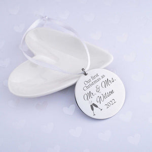 First Christmas Ornament for Newly Married Couple