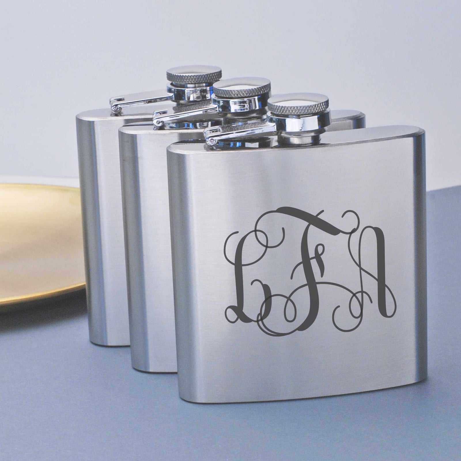 Monogram Flask in Script Font
