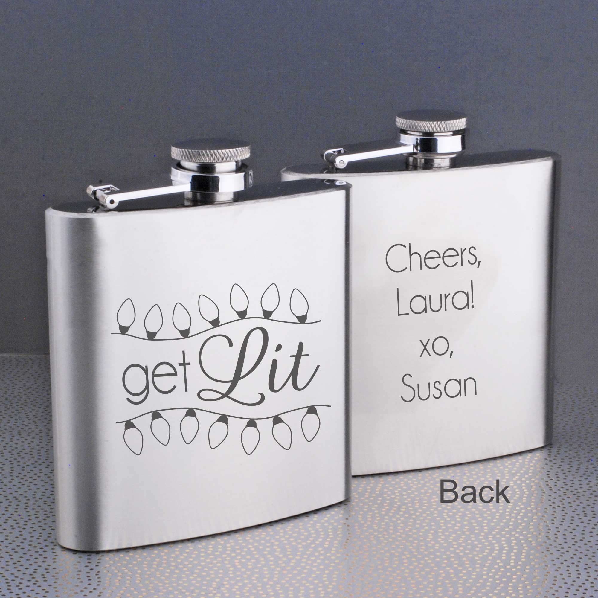 get lit flask stainless steel