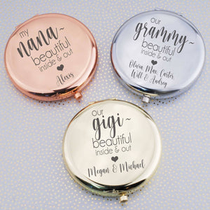 Pocket Mirror Gift for Nana - 'Beautiful Inside & Out' – Pocket Mirror – Love, Georgie