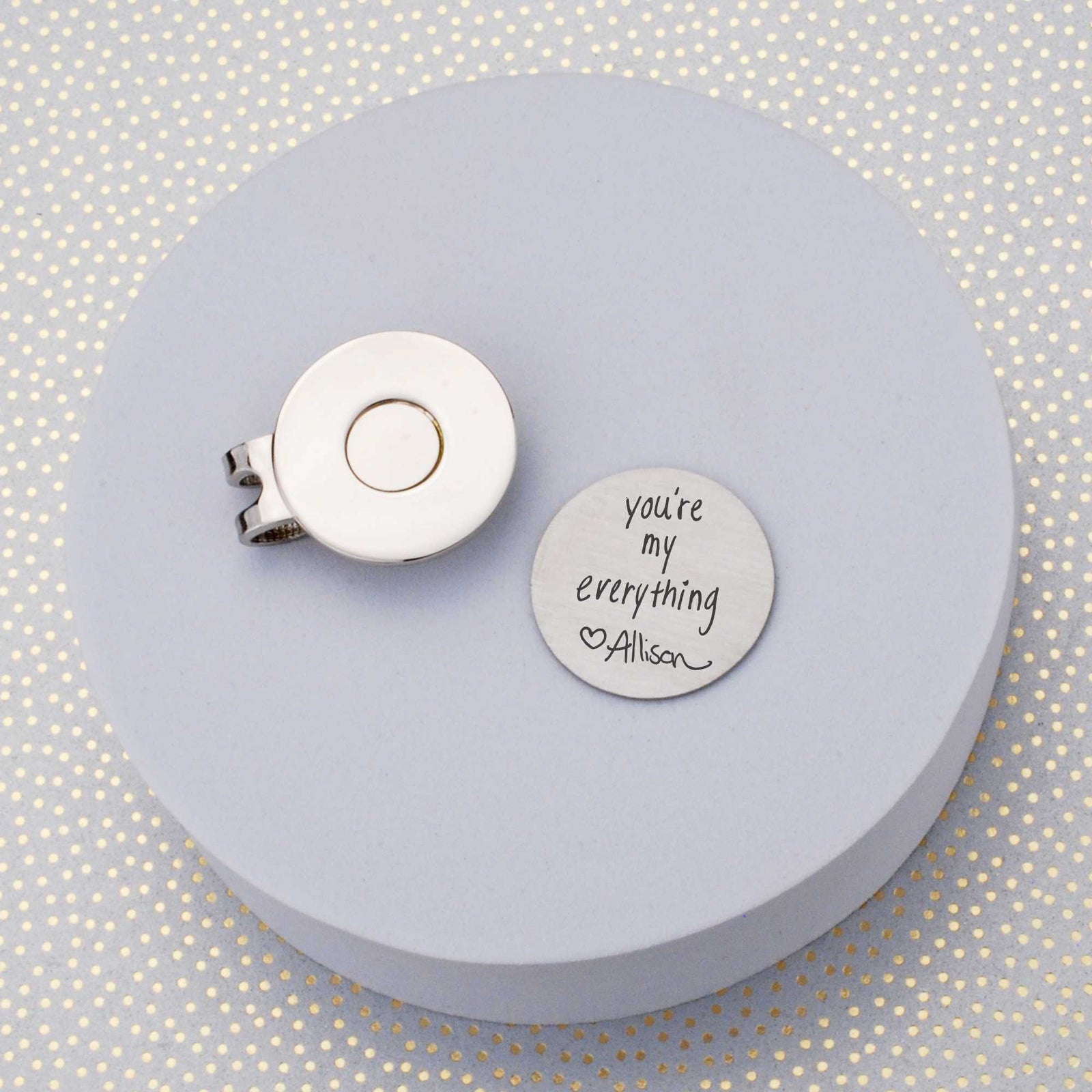 Golf Ball Marker Engraved with Your Handwriting