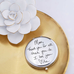 Compact Mirror Engraved with Your Own Handwriting