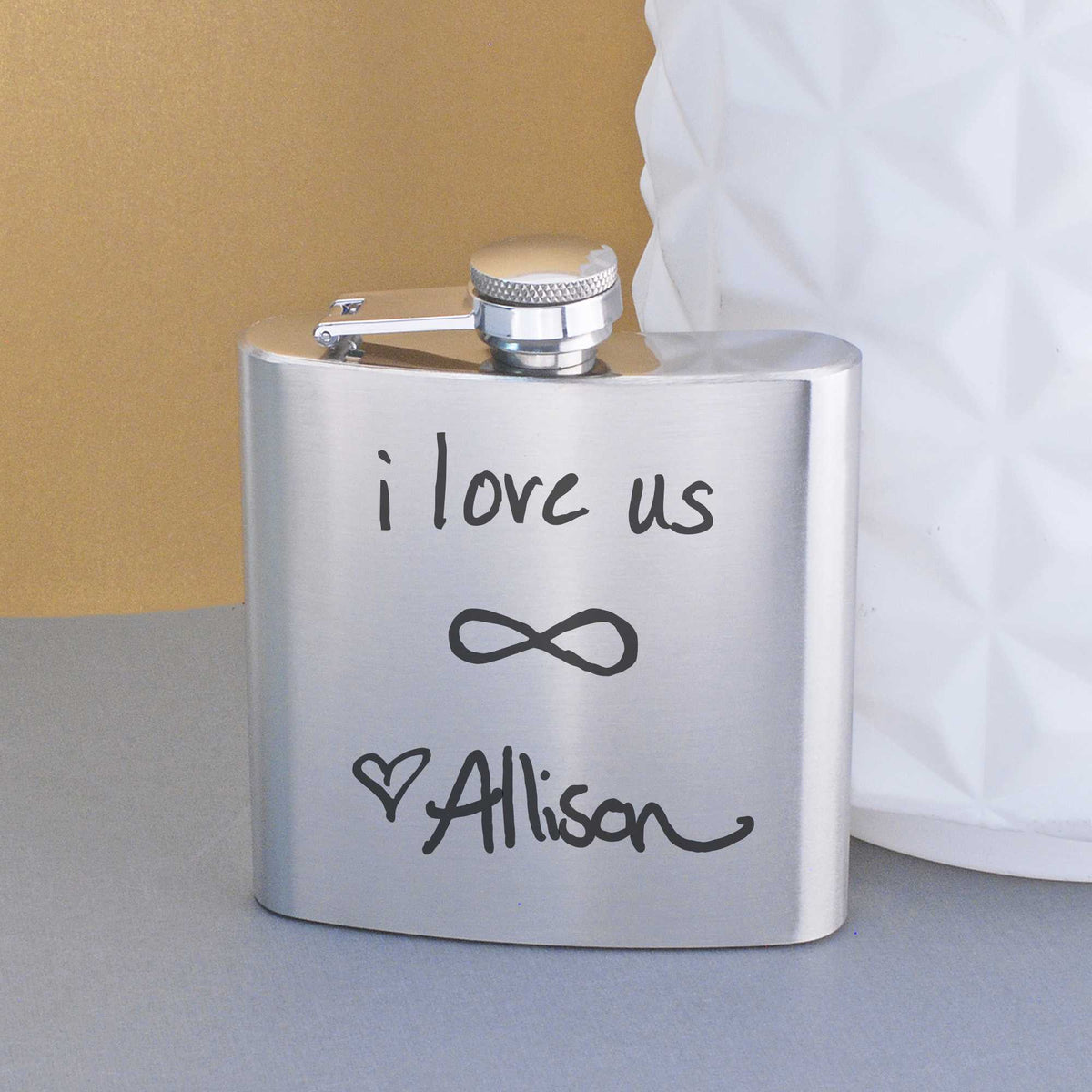 Flask Engraved with Your Handwriting