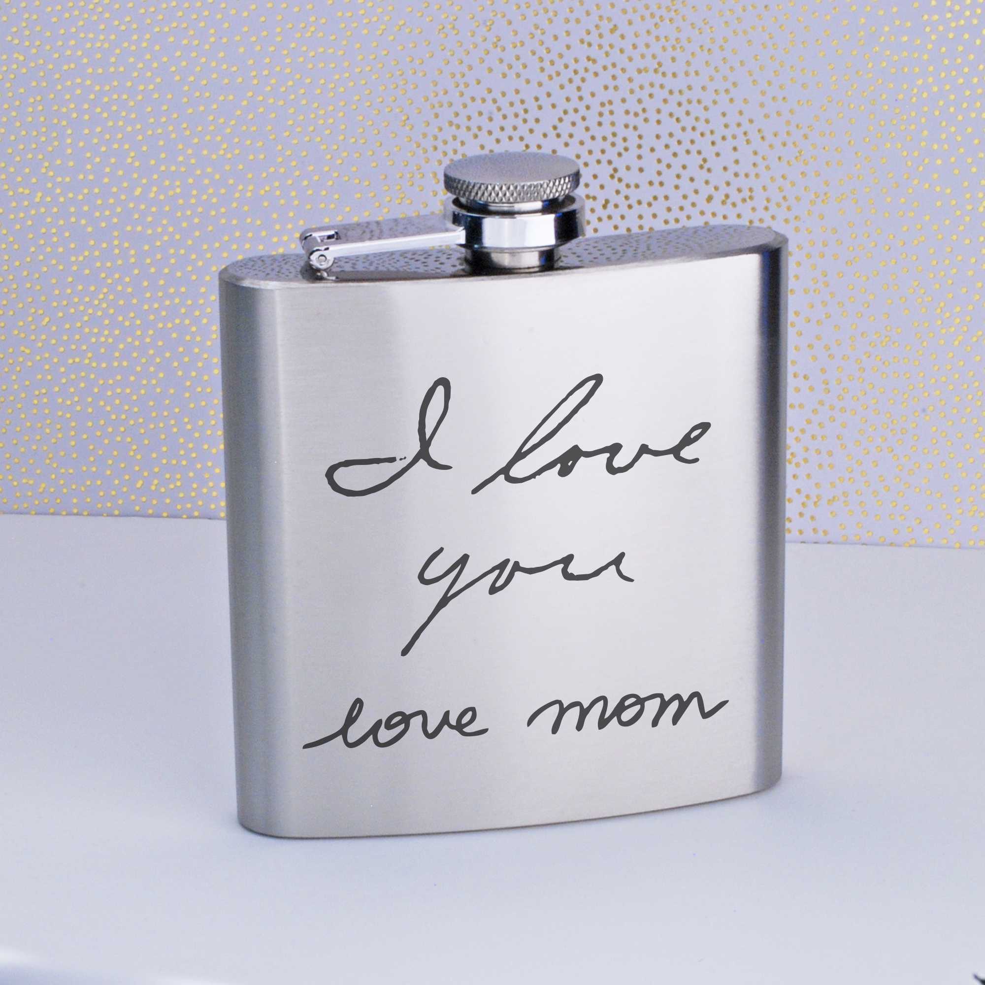 Flask Engraved with Your Handwriting