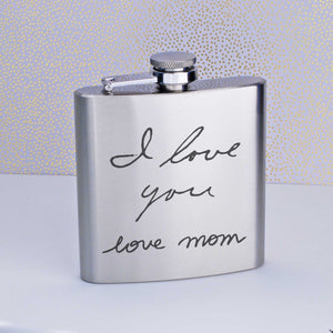 Flask Engraved with Your Handwriting