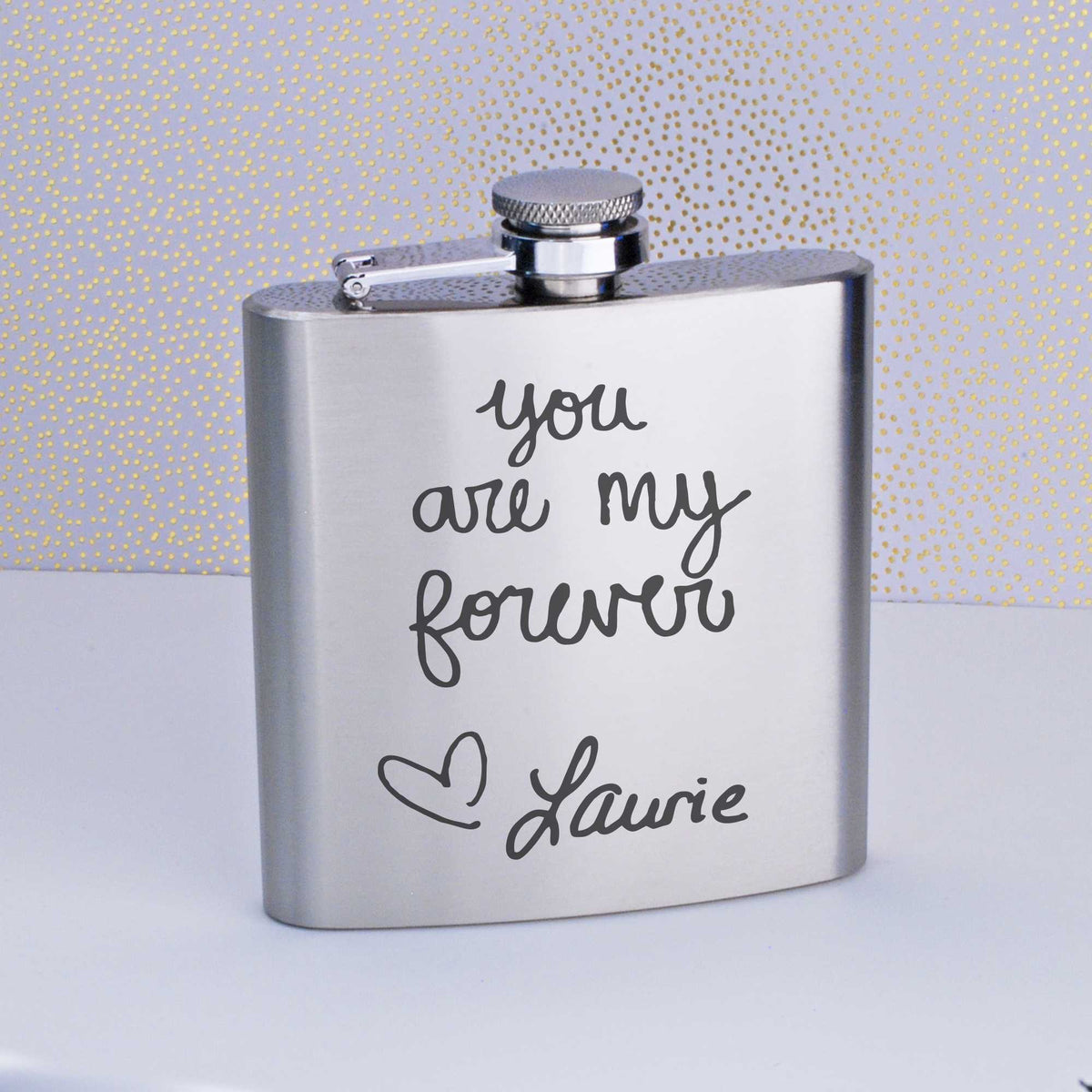 Flask Engraved with Your Handwriting