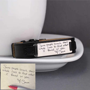 Leather Bracelet - Engraved Handwriting – bracelet – Love, Georgie