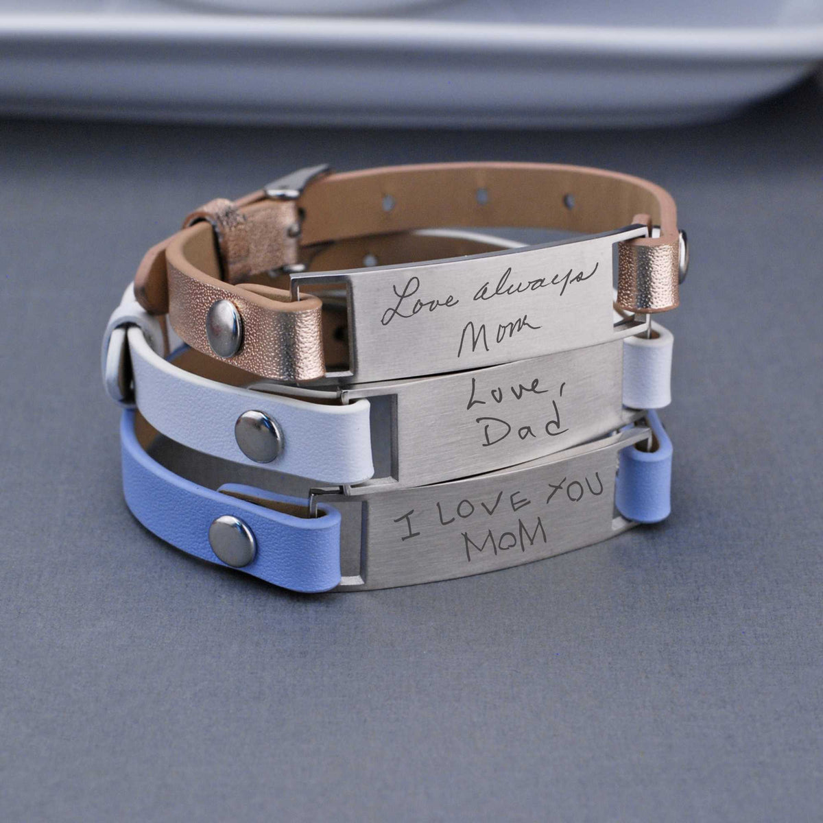 Handwriting Thin Leather Bracelet – Women&#39;s Leather Bracelet – Love, Georgie
