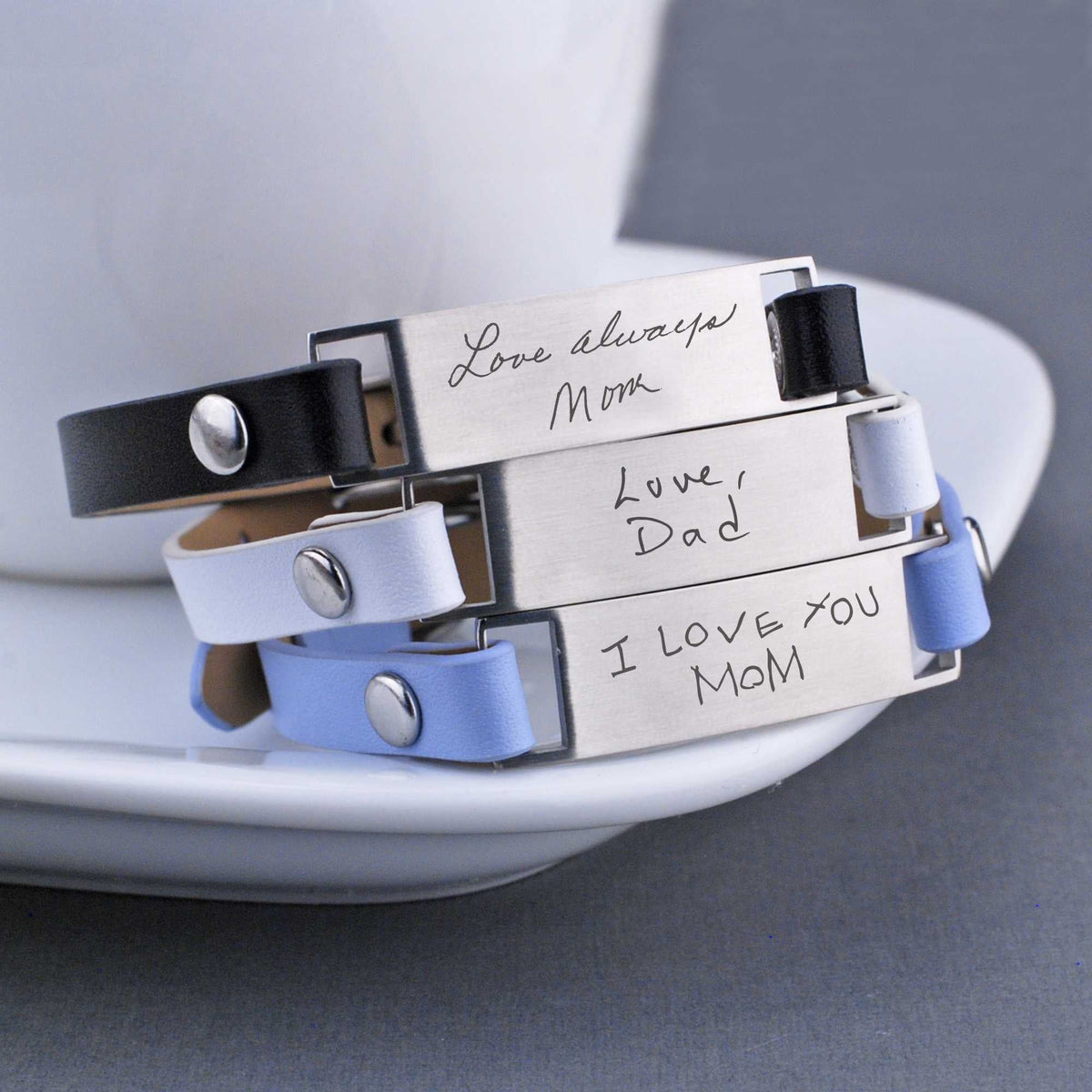 Handwriting Thin Leather Bracelet – Women's Leather Bracelet – Love, Georgie