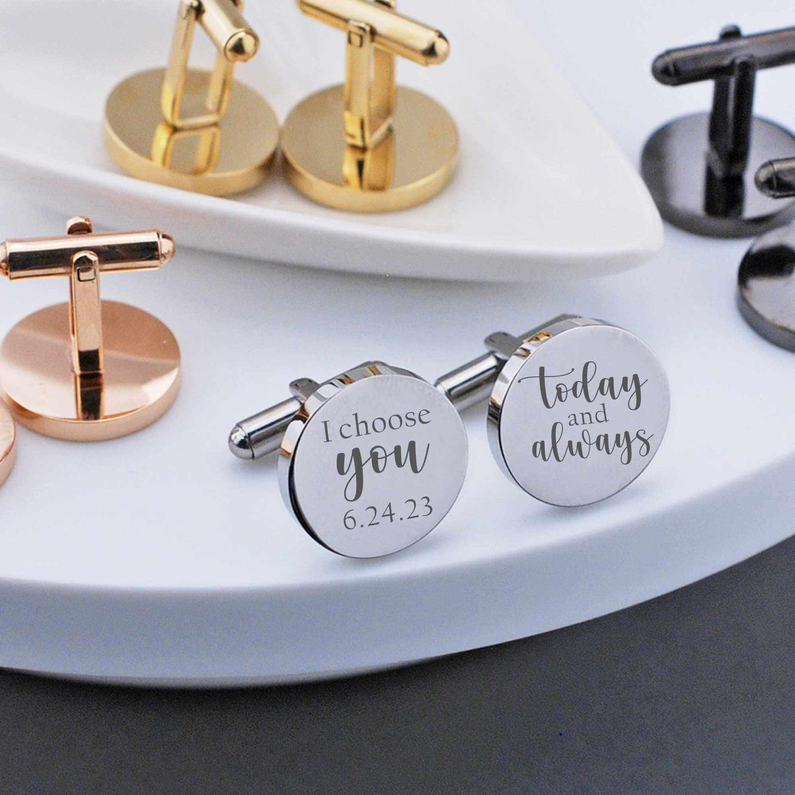 I Choose You Today and Always Groom Cufflinks
