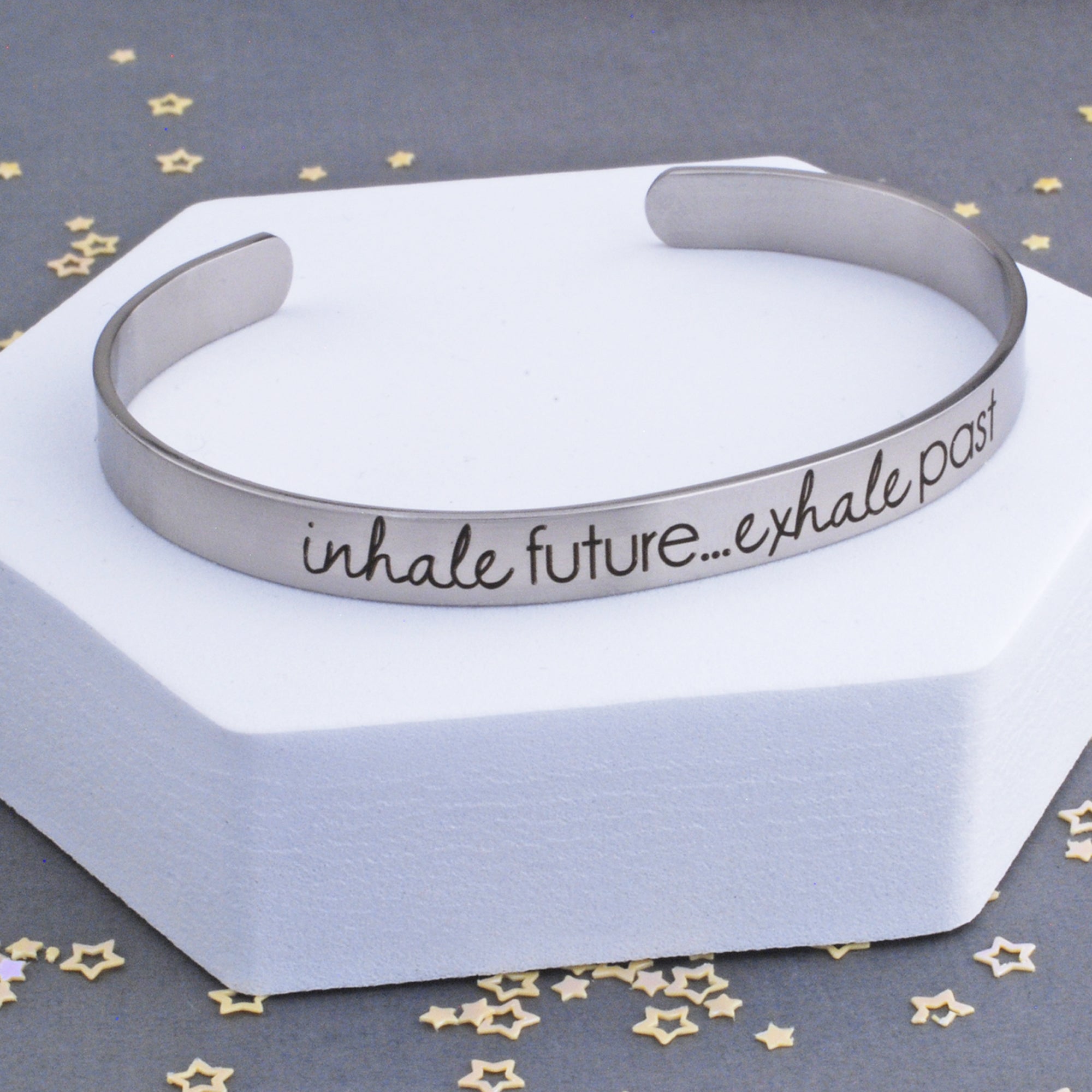 Inhale Future, Exhale Past - Cuff Bracelet – Bracelet – Love, Georgie