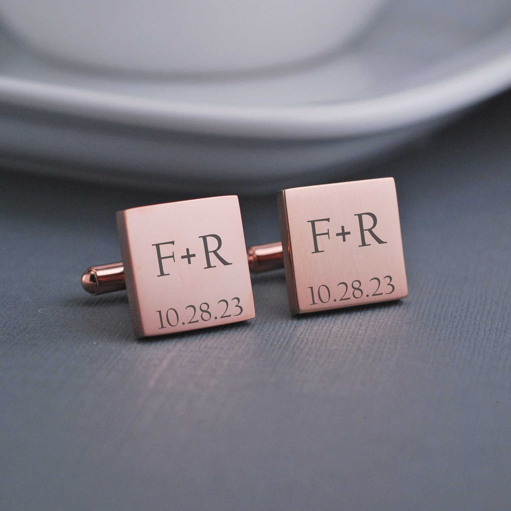 Date + Initials Cufflinks - Personalized Men’s Gift - Love, Georgie