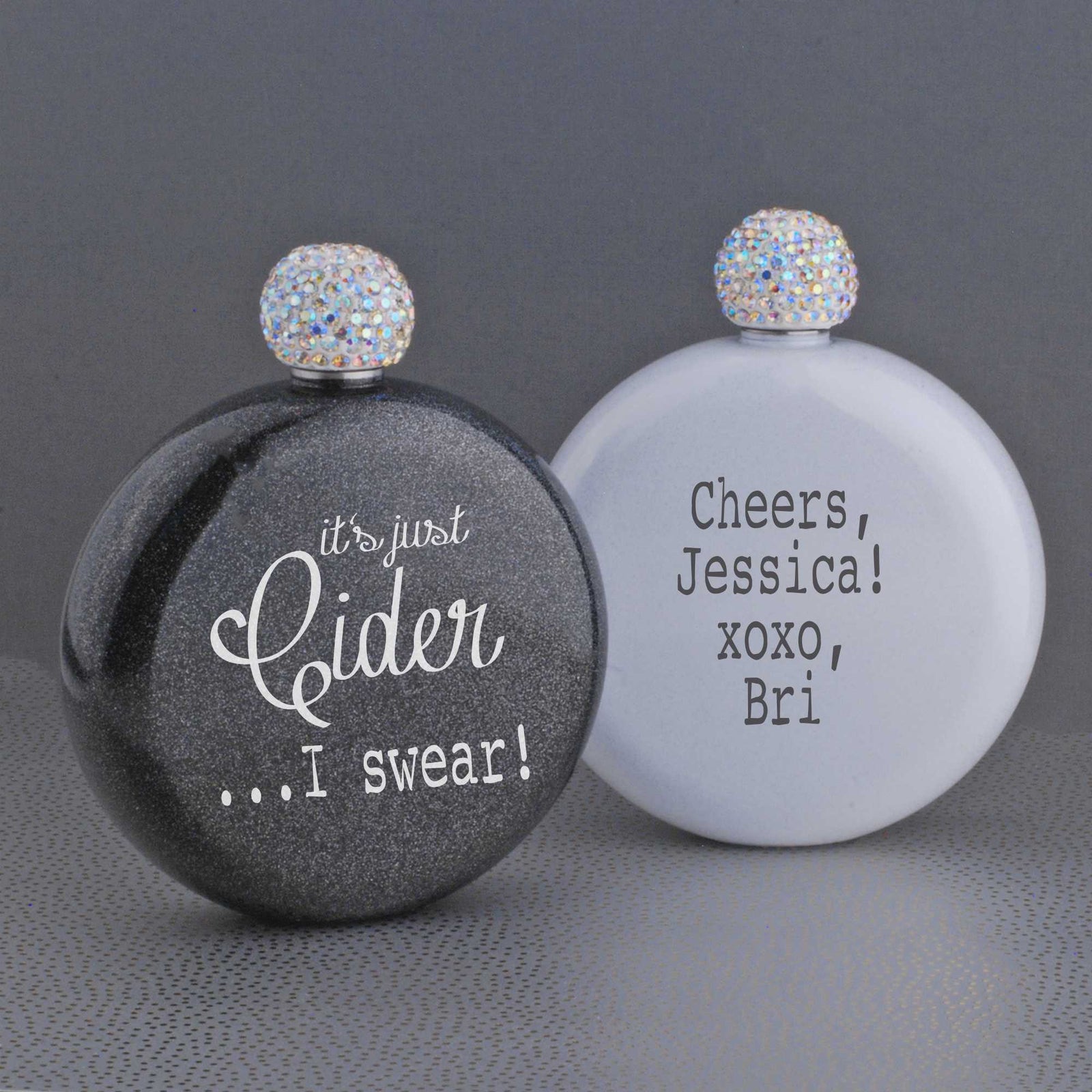 It's just CIDER...I swear! - Round Glitter Flask – Flask – Love, Georgie