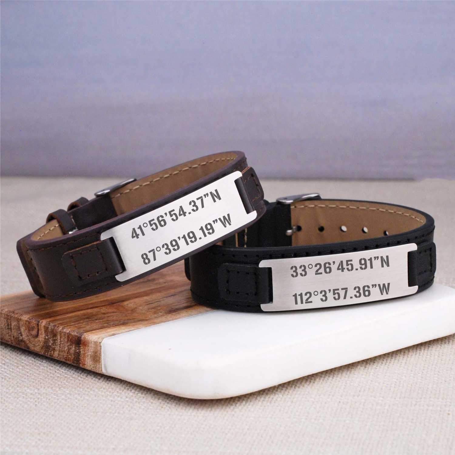 Leather Bracelet - Latitude Longitude – bracelet – Love, Georgie