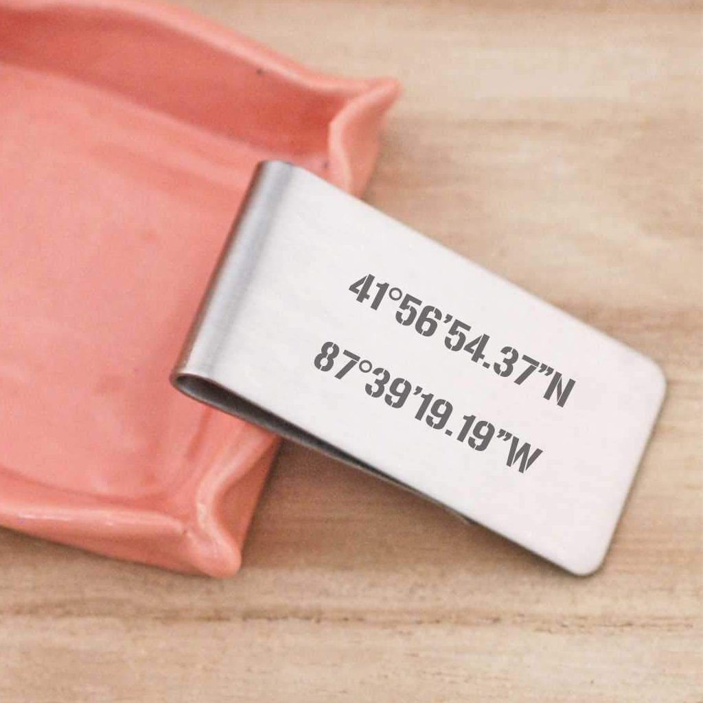 Latitude Longitude Money Clip – Money Clip – Love, Georgie