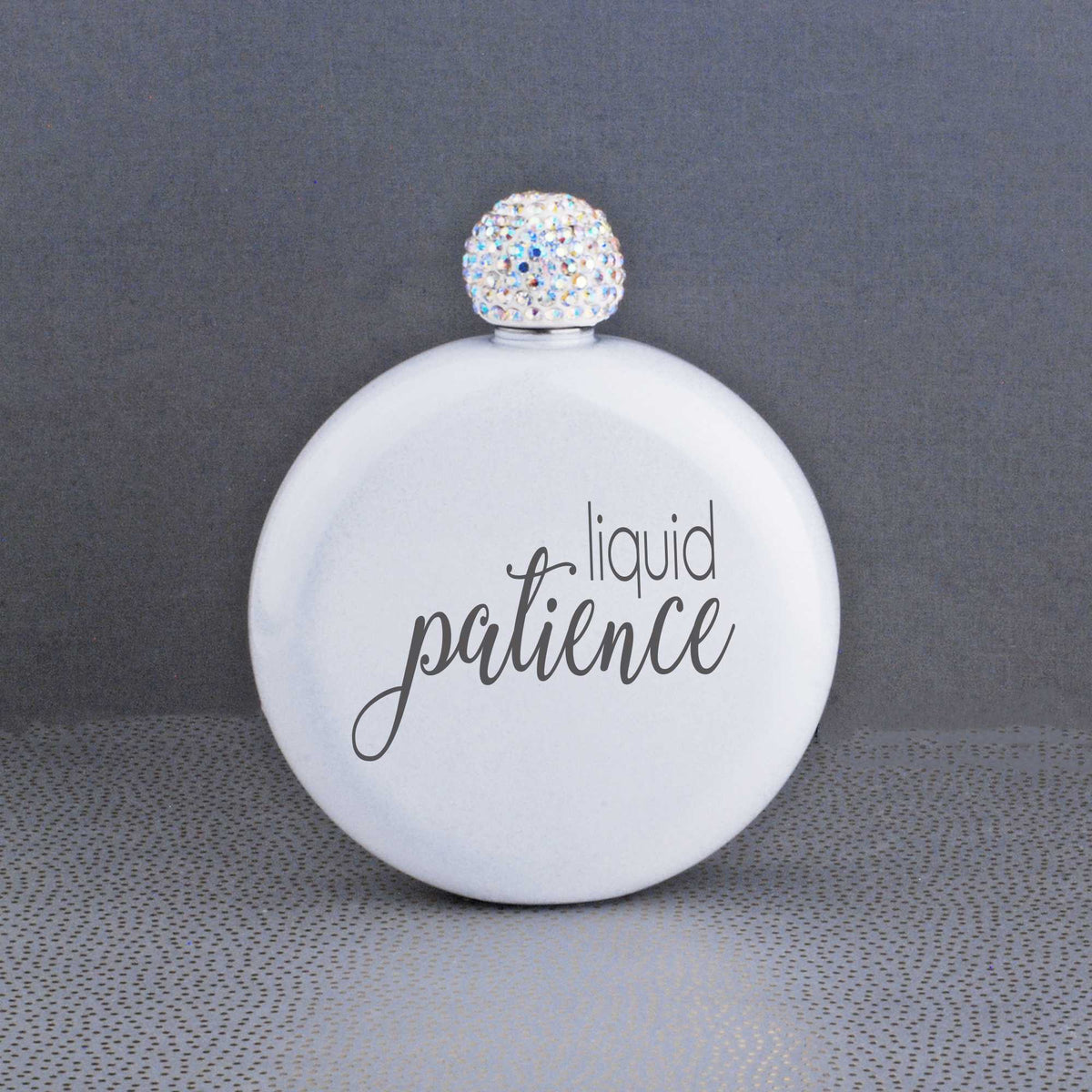 Liquid Patience&#39; - Round Glitter Flask – Flask – Love, Georgie