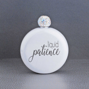 Liquid Patience' - Round Glitter Flask – Flask – Love, Georgie